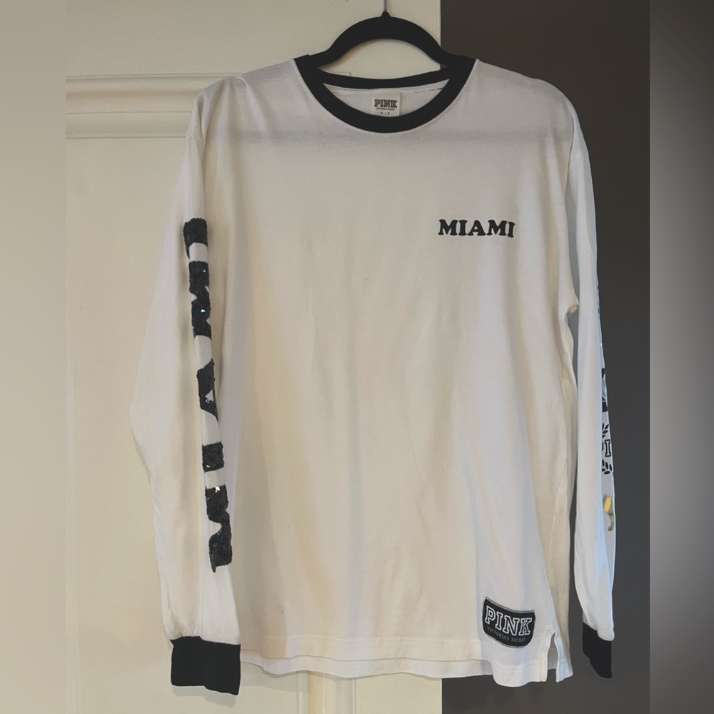 Victoria‎’s Secret Pink Miami shirt size S white sequins